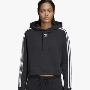 Adidas Originals black & white cropped hoodie